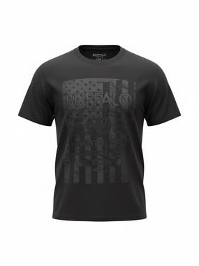 Buffalo David Bitton Black Graphic Crew Tee
